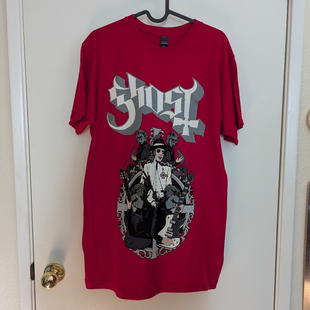 Ghost BC Cardinal Copia Papa Emeritus Band Tee Shirt Halloween Ghouls Red Size M